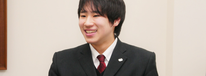 インターナショナルコース　中学2年生　門馬将晃さん